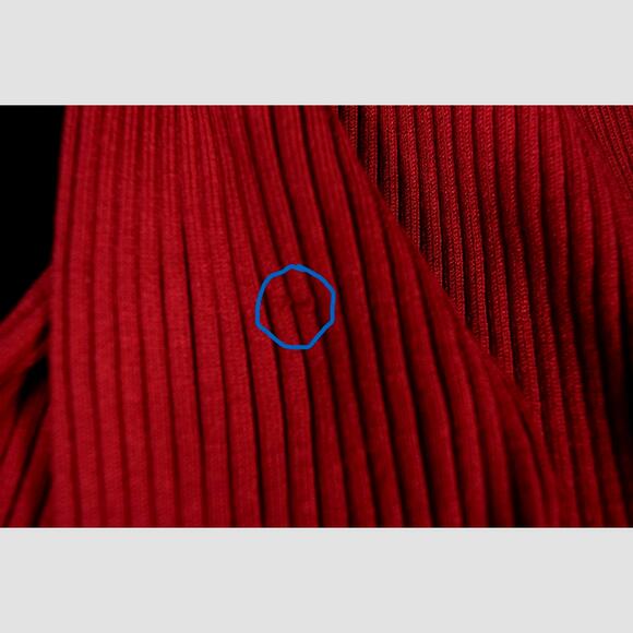 August Silk Red Rib Knit Stretch Faux Wrap Sweater Petite S Silk Blend - Picture 6 of 7